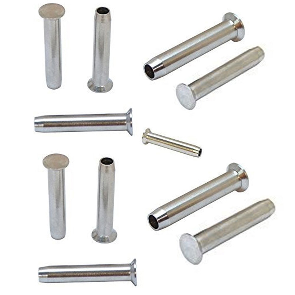 Set 10 PC Hand-Crimp Stemball Swage Stainless WOOD POST 1/8 inch Cable Railing