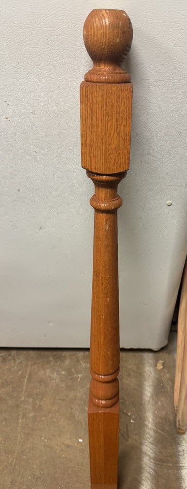 Red Oak Stair Newel Post 48″ x 3″ Stainable Stair Porch Baluster Column (A)