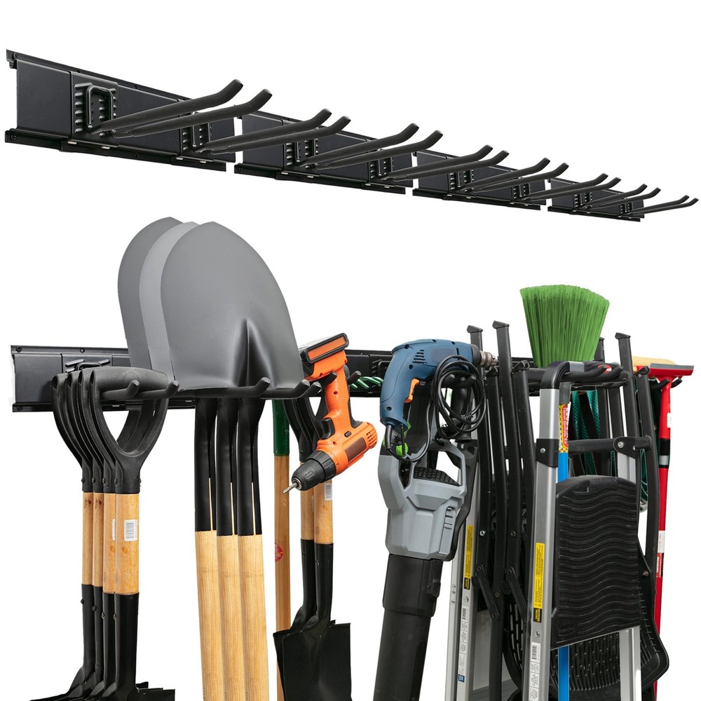 Tidyme Garage Tool Organizer Wall Mount – 64 Inches – Sturdy Storage Rack