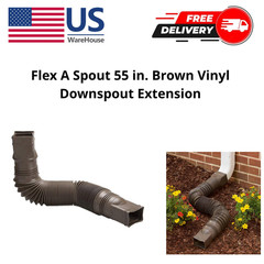 Expandable Flex Drain Downspout Extension 25-55″ Rain Pipe Spout Gutter, Brown