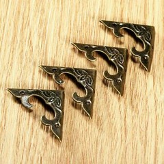 4/20pcs Antique Brass Decorative Jewelry Box Corner Guard Protector Edge Cover