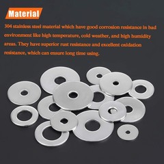 HELIFOUNER 100 Pieces 1/4″ Stainless Flat x 3/4″ （100 PCS）, Silver