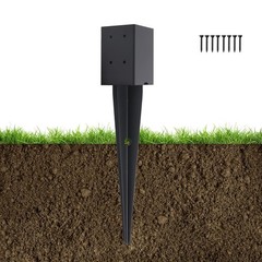 Fence Post Anchor Ground Spike 16″ Length 3.6″ X 3.6″ Fits 4×4 Posts – Easy