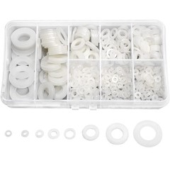 QTEATAK 510 Pcs White Nylon Flat Washer Assortment Kit for NYLON,