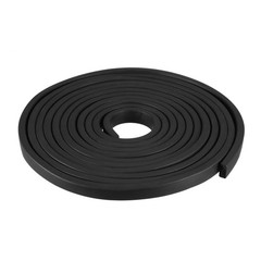 Solid Rectangle Rubber Seal Strip 10mm Wide 5mm Thick, 3 Meters Long Black