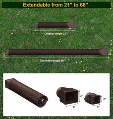Rain Gutter Downspout Extensions, Downspout Extender for Rainwater Drainage F…