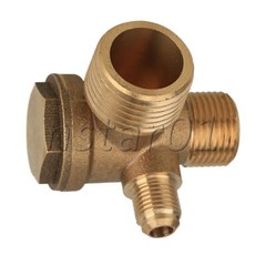 3-Way Male Thread Air Compressor Check Valve 1/2″ x 3/8″ x 1/8″ Set of 2 Yellow