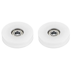 12mm x 50mm x 8mm 2 Pcs Nylon Pulley Wheel Ball Bearing Guide Roller White