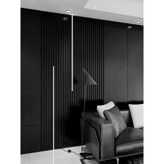 94 In. X 6 in X 0.5 In. Solid Wood Wall 7 Grid Cladding Siding Board in Black Co