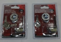 Utility Cam Lock 2 Sets 1/2″ Hillman Hardware 852234 Zinc Finish with Keys TF