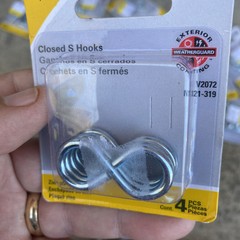 National Hardware N121-319 V2072 Closed S-Hook, Steel, 1-5/8″