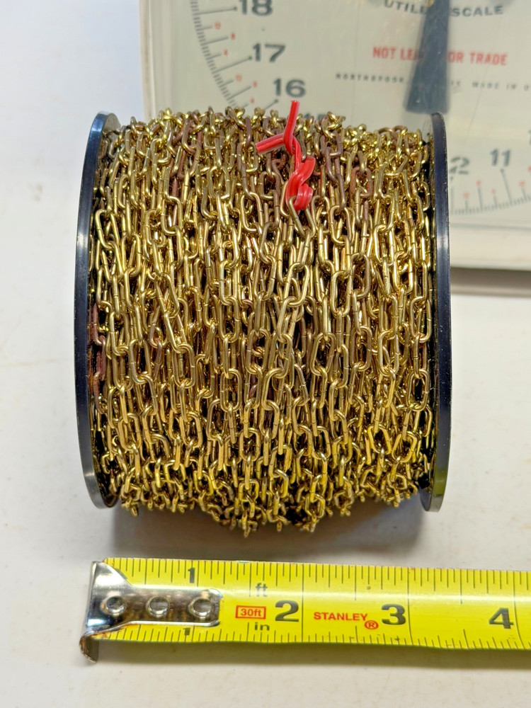 Campbell #3 Hobby Clock Chain 0710317 Brass Plated 5lb WLL 164 feet Full Reel