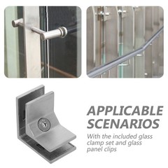 Stainless Steel Glass Railing Spigots 90 Degree Frameless Clamp Bracket for