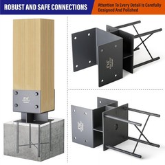 Durable 8″x8″ Stainless Steel Post Base Bracket for Concrete – 1 Pack
