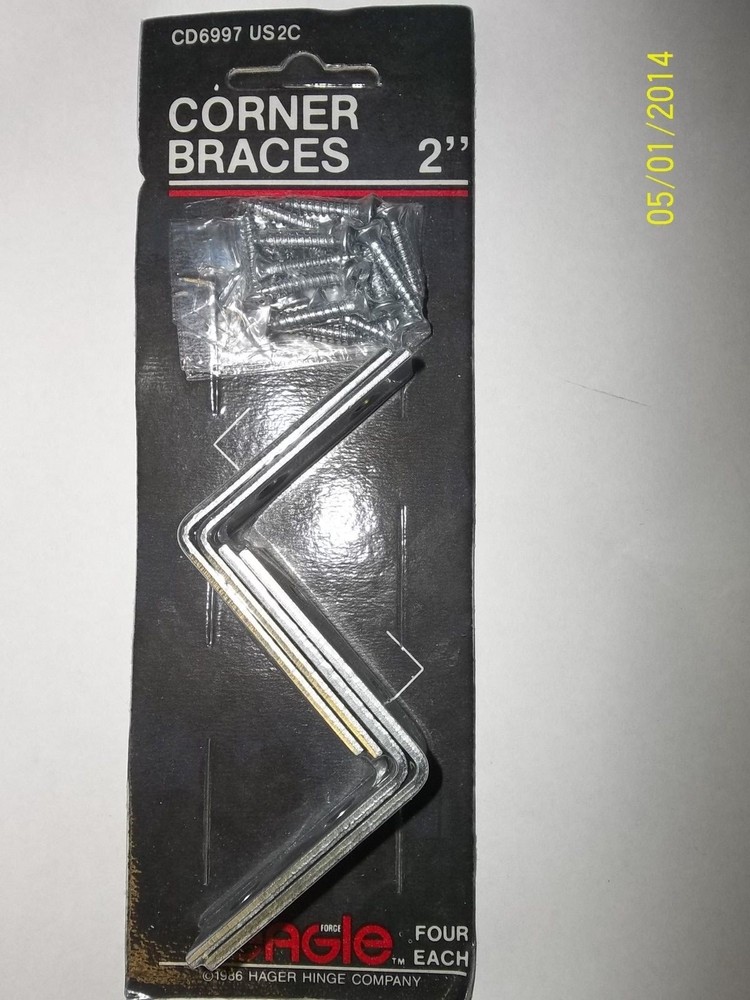 CORNER BRACES (BRACKETS), EAGLE, 2″, NEW, 5 PACKS OF 4, 20 PIECES TOTAL, CD6997
