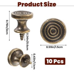 Trinkrittey 10Pcs Mini Drawer Knobs Metal Jewelry Box Antique Bronze