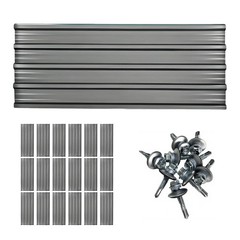 18PCS Galvanized Corrugated Metal Roof Panels Grey