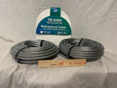 2 Rolls Tie Down Galvanized Steel 3/8 in. D X 50 ft. L Aircraft Cable Wire Rope