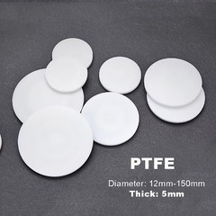 Solid Round PTFE Pads Discs Disc Sheet | Diameter: 12mm-100mm | Thickness 5mm