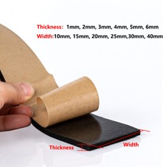 Neoprene Self Adhesive Backed Foam Sponge Strip Roll Sheet Tape Sticky Seal EPDM