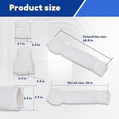 3 Pack white Rain Gutter Downspout Extensions Flexible,Drain Downspout Extend…