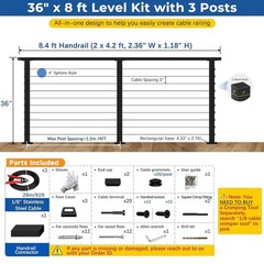 Zylorix 4ft-8ft Complete Set Cable Level Kit 04-08 ft, ft