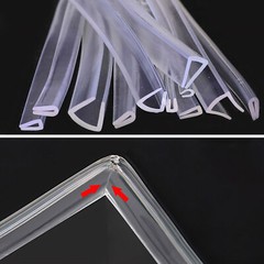 U/L Channel Seal Edge Trim Protection Seal Clear Sealing Strip Silicone Rubber