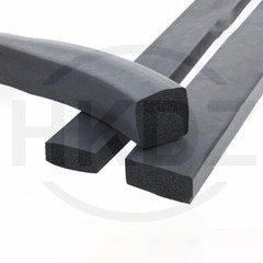 Black EPDM Rubber Foam Sealing Strip Flat Bar For Cabinet Door Seal 10mm- 40mm