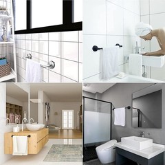 Dgyb Suction Cup Towel Bar For Bathroom 17 Inch Brushed Nickel Towel Holder