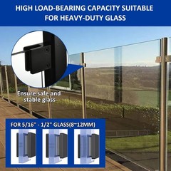 Glass Clamp 4PCS Adjustable Glass Shelf Bracket, 1/3 “-1/2 ” Stainless (20 sets)
