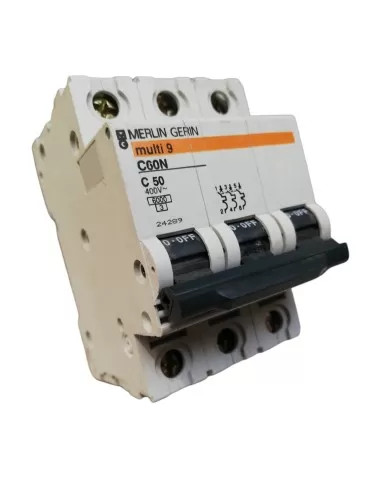Merlin gerin 24289 magnetic thermal switch 3p 50a 6k c 3mod c60