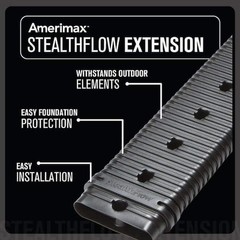 Stealthflow 60 In. Black Vinyl Low Profile Downspout Extension Rainwater Basin
