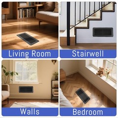 4 x 10 Floor Register Black Floor Vent Cover for Home Heavy Duty Metal Air Ve…
