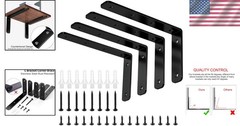 Durable Black Corner Braces, 5″ x 3″, 35lb Capacity – Pack of 4 for Shelving