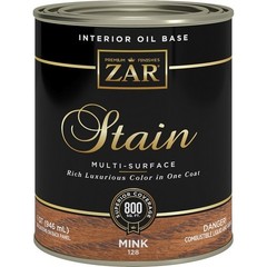 Zar 12812 1 Quart Mink 128 Shade Interior Oil Based Wood Stain
