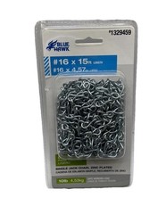 Single Jack Chain Zinc Plated Blue Hawk Light Duty 10lb 15ft Length {19}
