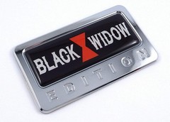 Domed Black Widow Emblem Chrome Car Motorcycle Badge