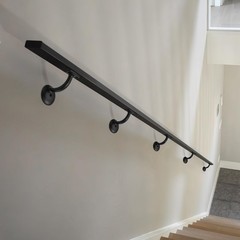 5 PCS Matte Black Hand Rail Bracket Heavy Duty Stairway Support Hardware