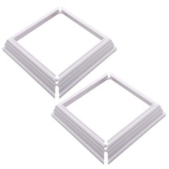 True 4 * 4inch 2 Packs Split Style Vinyl Fence Post Skirt/White 4inch, White