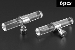 Cionyce 6 Pack Acrylic Cabinet Knobs 3.15″ Overall Length, 6 Pack, Silver