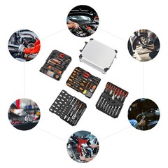 Trolley Case Tool Box Hand Tool Kit Hardware Tool & Luggage Kit 4-Compartments