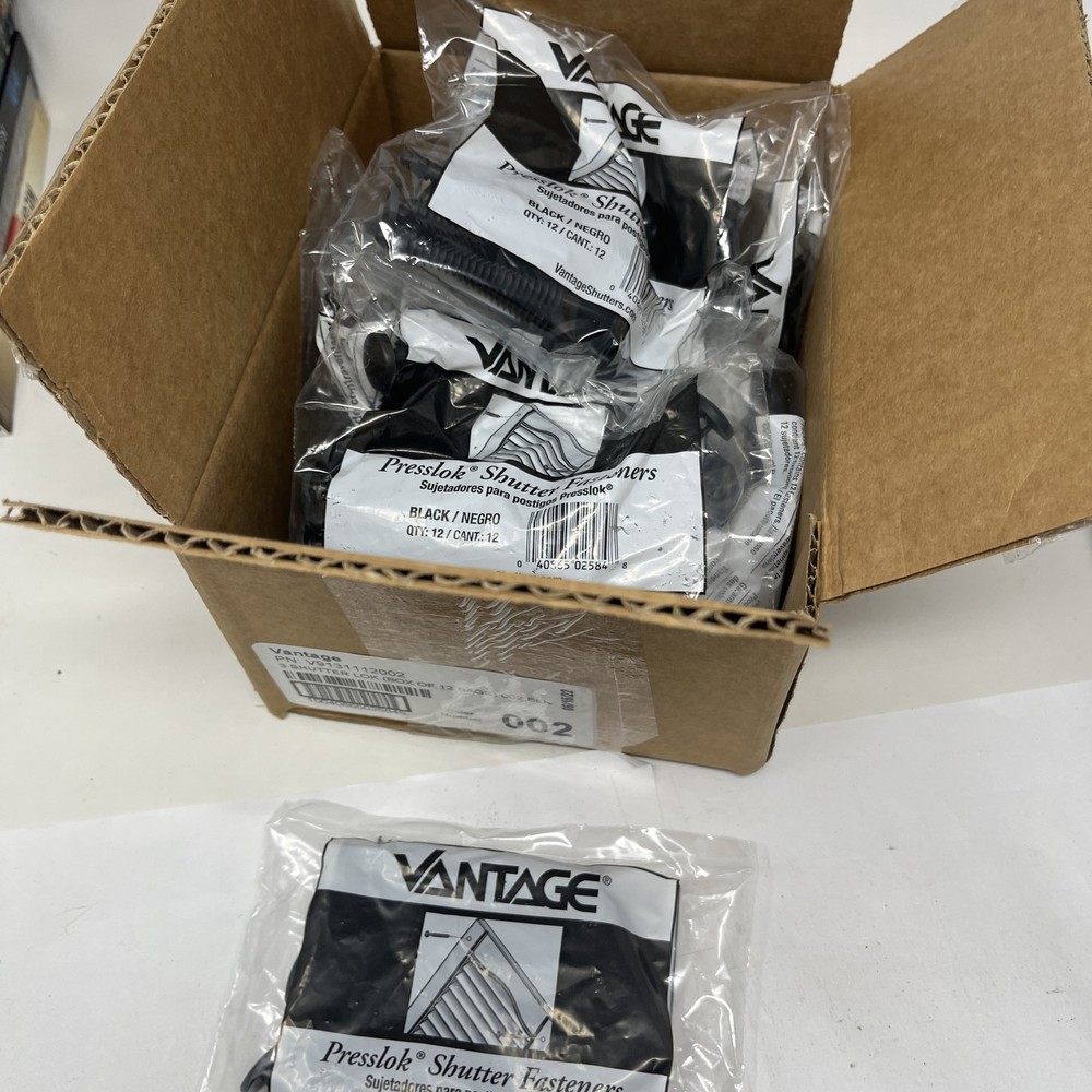 Vantage Presslok Shutter Fasteners Black 12-Pack Home Building Hardware New
