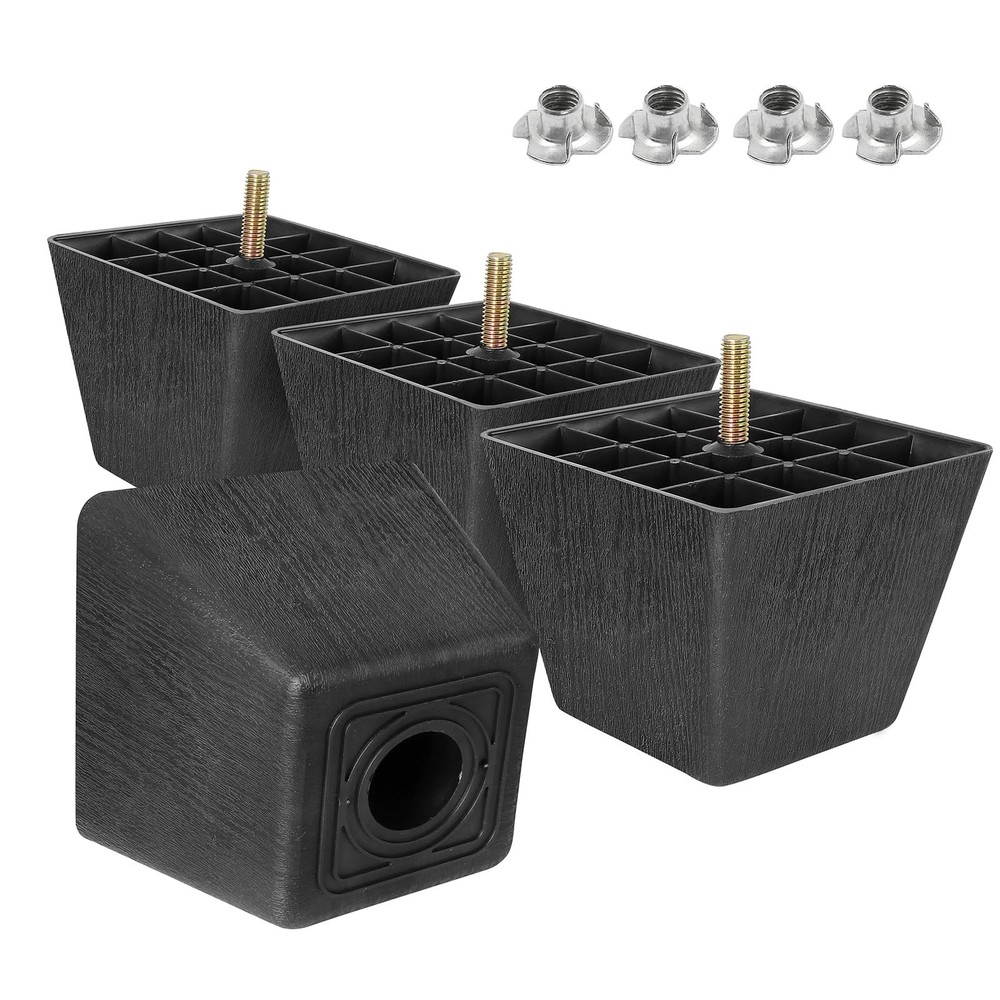 Masendelk M8-1.25 Metric Thread Bolts Plastic Furniture Legs 3 Inch Black