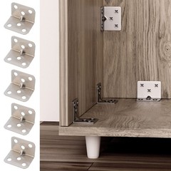 10Pcs Stainless Steel L-Shaped Corner Code Connectors Furniture Plate Hardware