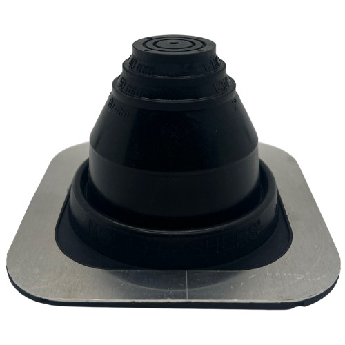 Flashers Black EPDM Square Metal Roof Pipe Flashing Boot (Size#1-9) Made in USA