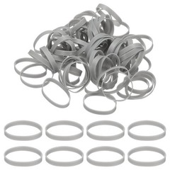 250Pcs Silicone Cable Ties, 30mm Silicone Rubber Bands, Gray(47x5x0.7mm)