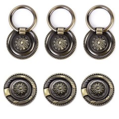 YankMooM Antique Drawer Pulls Bronze Dresser Pull Rings Round