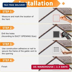 2 Pack 12″ X 12″ Gable Vent for House Aluminum Attic Vent with Screen Shed Gable