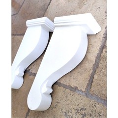 Cabinets Bay 2 Corbels Bridgeport Shelf Brackets 3″ x12 3/4″x6″ Royal Cream WOOD