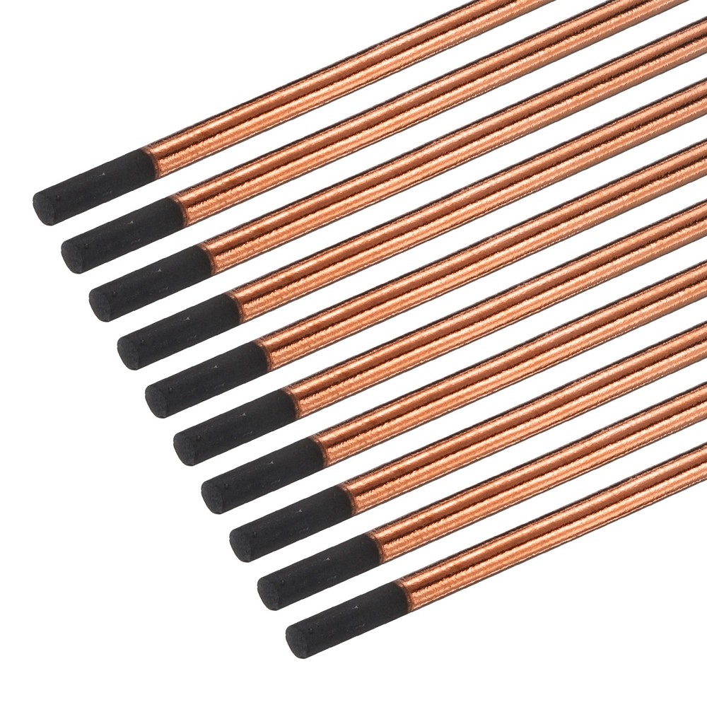 10Pcs 8mmx305mm Carbon Arc Air Gouging Rods Copper Graphite Coated Gouging Rods